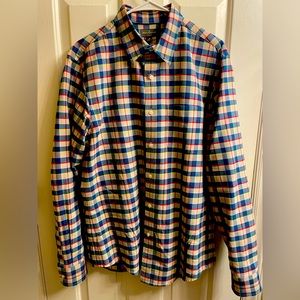 L.L. Bean Signature Slim Fit Mens M Wrinkle Free Plaid Shirt